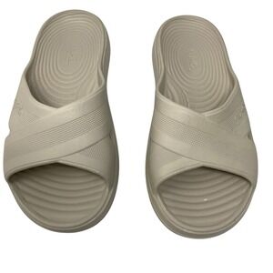 Ryka Women's Cross Band Recovery Slide Sandals Refresh Beige Size‎ 8 Slip On